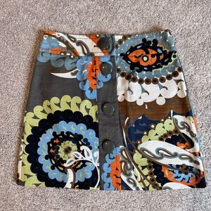 J. Crew Multicolor Button-Up Mini Skirt